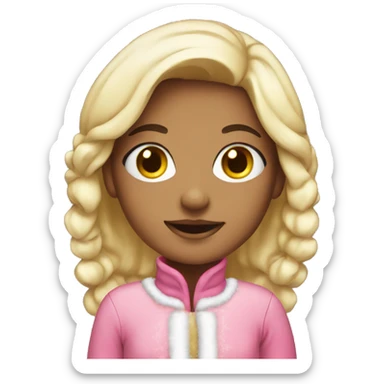 Pretty girl in a pink Santa outfit  sticker