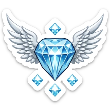 holy diamond emblem with white wings and diamond in the middle sticker