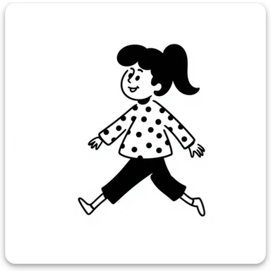 a girl in a hand-drawn doodle style, playful and sketchy sticker