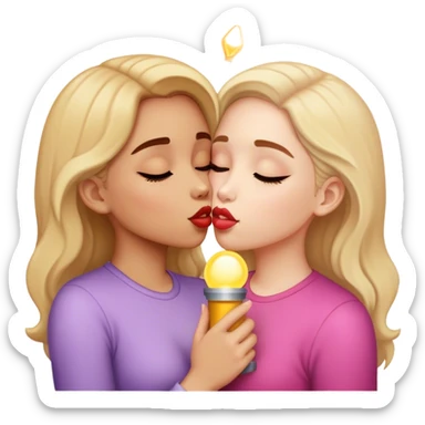 150 girl with 180 girl kissing sticker