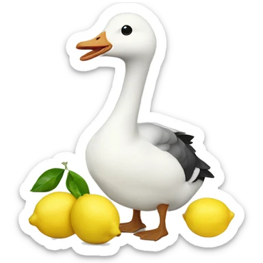Goose and lemons sticker