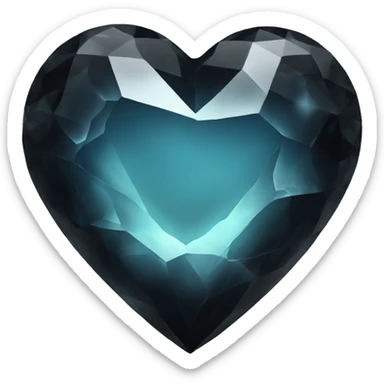 Black crystal heart sticker