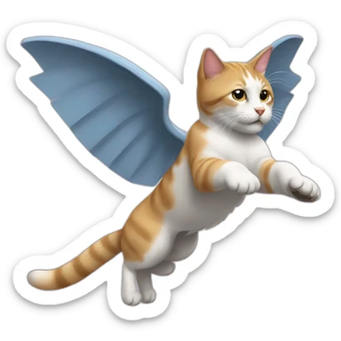 un gato volador sticker