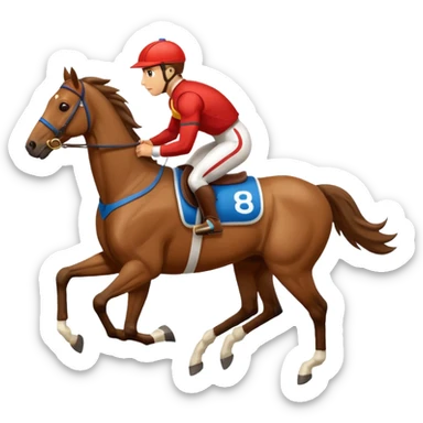 Race track horse sticker