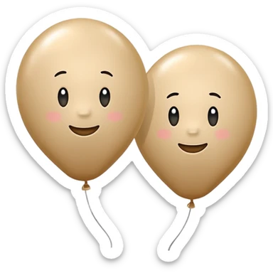 Two beige balloons sticker