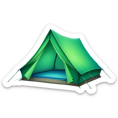 tent under aurora borealis night sky sticker