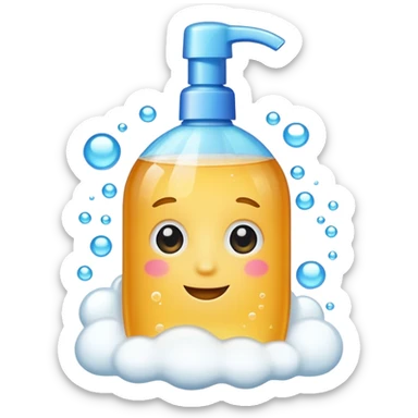 Shampoo for with foam sticker