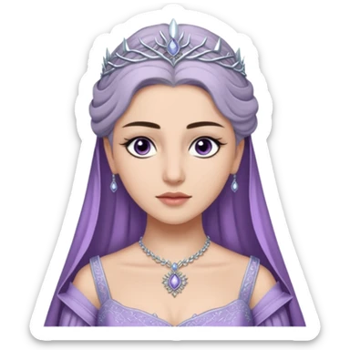 Hande Erçel as a lady from game of thrones from Starfall. She has lilac-gray eyes. sticker