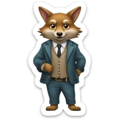 Chunky Jackal whit profesor outfit sticker