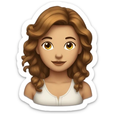 femme aux cheveux brun avec un chignion sticker