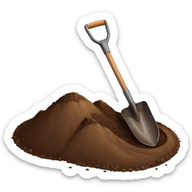 shovel digging into ground sticker