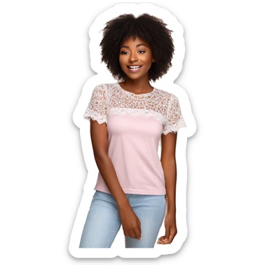 Cute top with lace burgundy  sticker