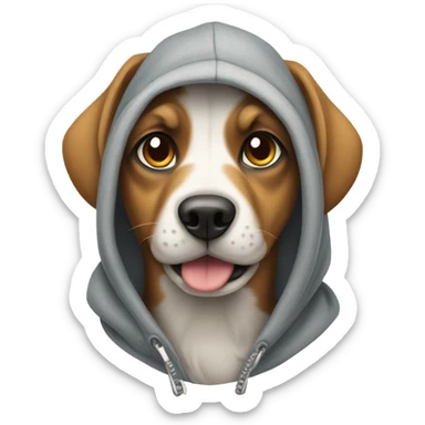 Dog woth hoodie sticker