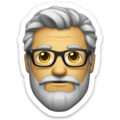 a gentleman, beard, sunglasses, slicked grey hair, cool, looking angry sticker