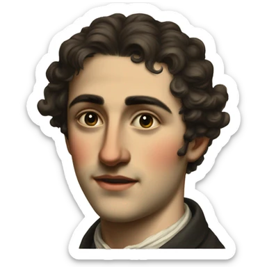 guy 20 years old italian 19th century sticker