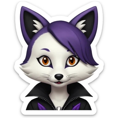 Goth fox sticker