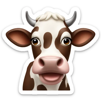 A cow that gives milk with chocolate sticker