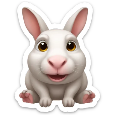rabbit with pig hooves sticker