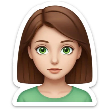 Clean girl whit brown hair and green eyes sticker
