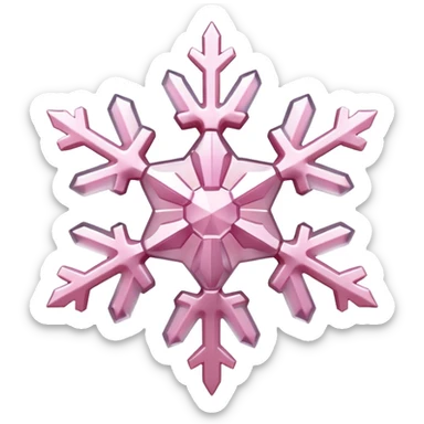 pale pink snow flake 3d bold ice translucent texture sticker