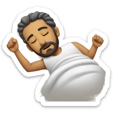 Arabic man sleeping in bed sticker