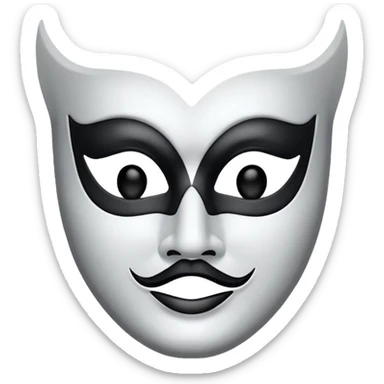 Create this emoji : 🎭 but in White and black and gray sticker