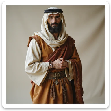fullbody Middle Eastern man from Jerusalem, 1st century, tunic and sash, realistic, photorealistic style sticker