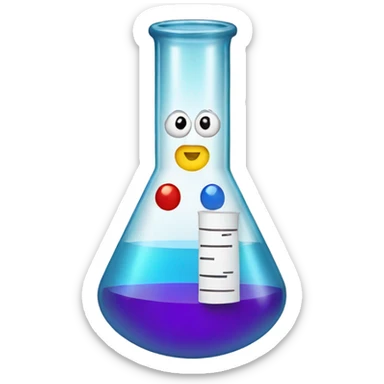 smiling chemistry test tube  sticker