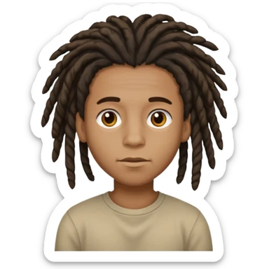 Black boy with short free forms dread sticker