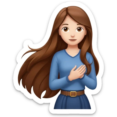 girl with long hair reaching her waist sticker