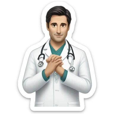 Andrea Montella blessing with the arm with doctor dress sticker