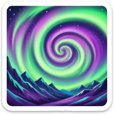 northern lights in the night sky sticker