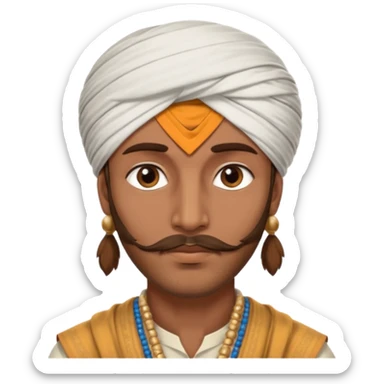 Indian guy with long face and brown hair sticker