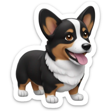 Black corgi pops sticker