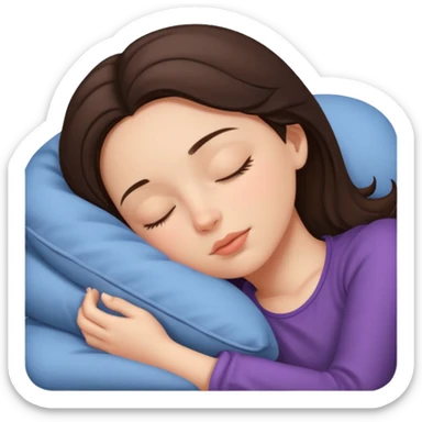 Brunette girl sleeping sticker