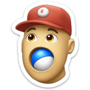 Sisyphus with a blue baseball cap sticker