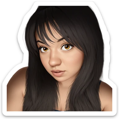 realistic portrait of girl sticker