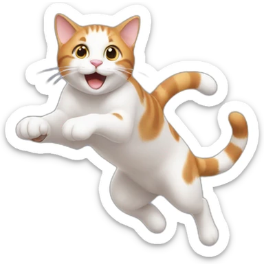 jumping cat sticker