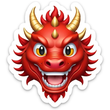 chinese dragon face happy new year sticker