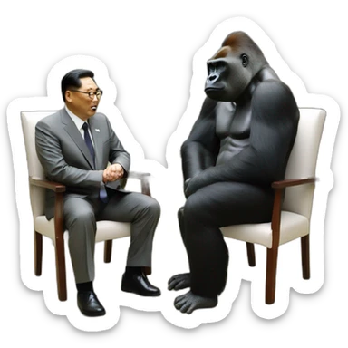 Gorilla meeting Kim yong un sticker