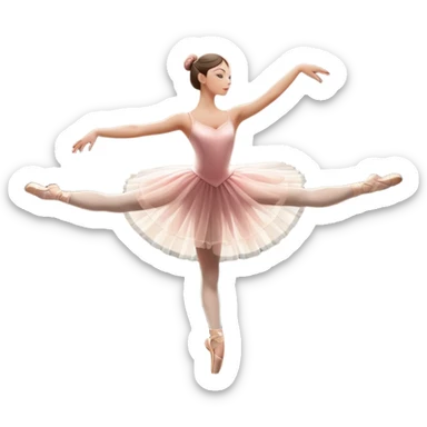 Icon for Ballet: silhouette of a ballerina in an elegant pose on a theater stage, surrounded by spotlight and stage lights. The icon should convey the grace and beauty of ballet, with focus on the dancer and the dramatic lighting. Transparent background. sticker