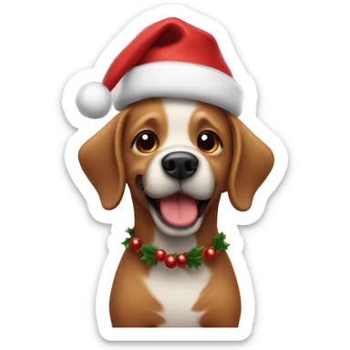 Christmas dog sticker