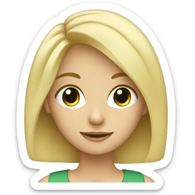 BLONDE GIRL WITH GREN EYES WORKING ONLINE sticker