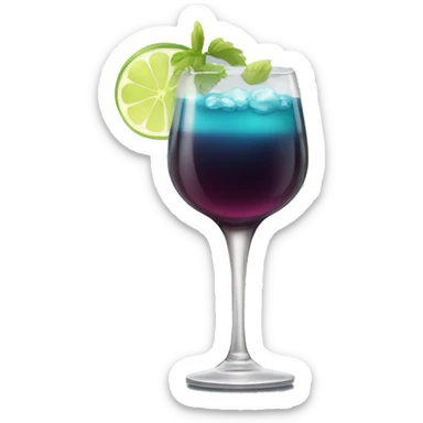 Un verre de vin rempli d’un coktail avec glaçons sticker