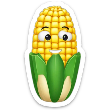 Elote animado con cara de enojado  sticker
