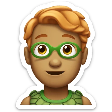 Turtle with ginger hair sticker