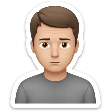 white man sits thinking sticker