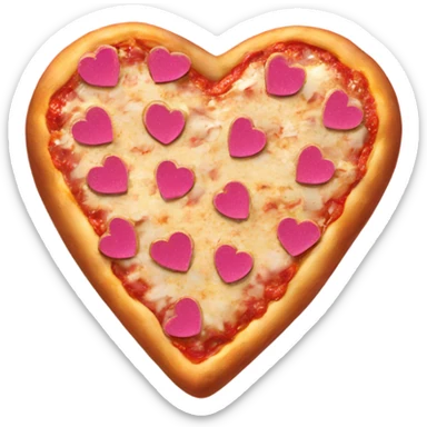 Heart shaped pizza in a pink glitter box  sticker