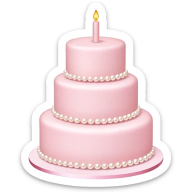 three-tier light pink cake decorated with pearls sticker