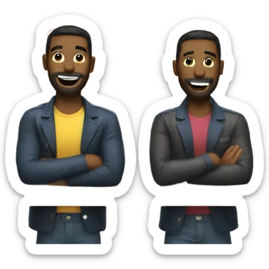 Make 2 very gay men in a shop sticker